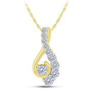 10K Yellow Gold 0.38 Ctw Lab-Grown Diamond Journey Pendant