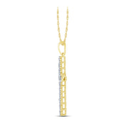 14K Yellow Gold 1.00 Ctw Lab-Grown Diamond Cross