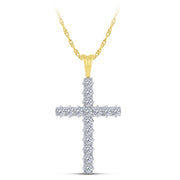 14K Yellow Gold 1.00 Ctw Lab-Grown Diamond Cross