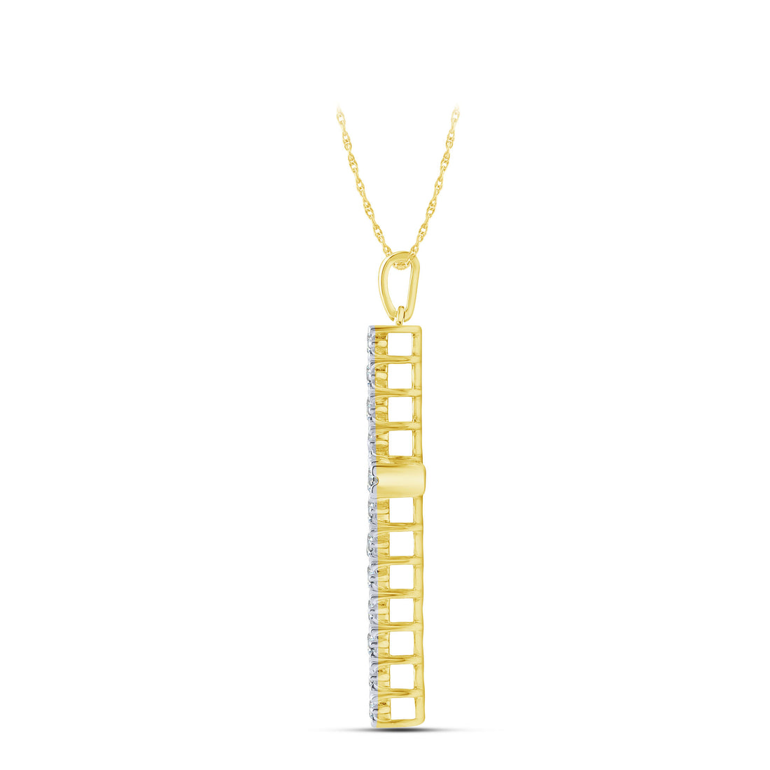 14K Yellow Gold 2.00 ctw Lab-Grown Diamond Cross