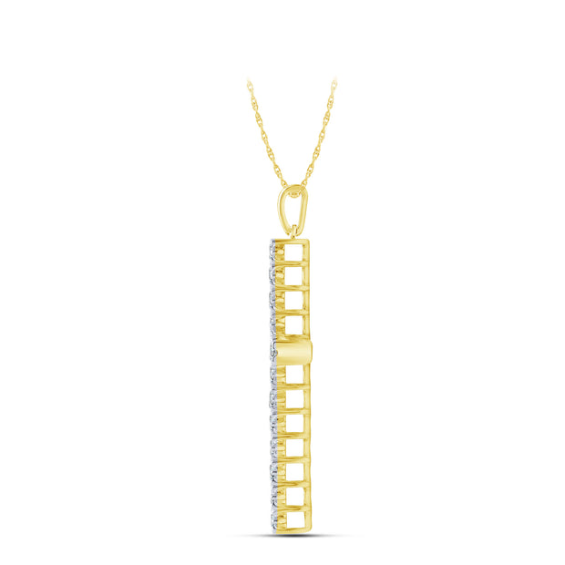 14K Yellow Gold 2.00 Ctw Lab-Grown Diamond Cross