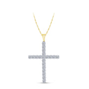 14K Yellow Gold 2.00 Ctw Lab-Grown Diamond Cross