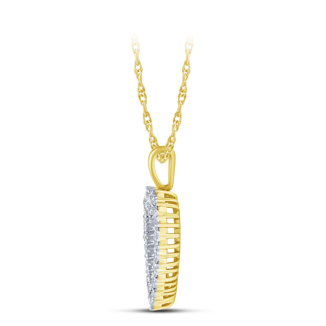 14K Yellow Gold 1.00 ctw Lab-Grown Diamond Heart Pendant