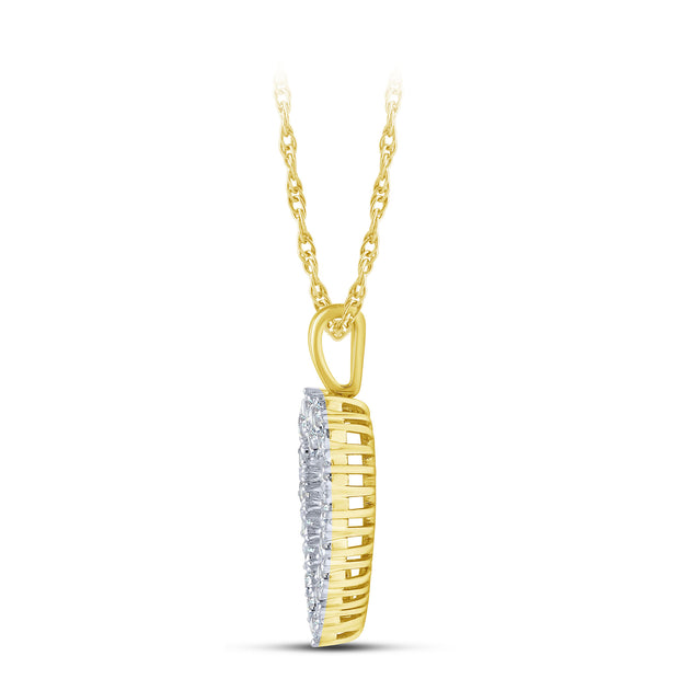 14K Yellow Gold 1.00 Ctw Lab-Grown Diamond Heart Pendant