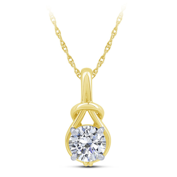 10K Yellow Gold 1.03 Ctw Lab-Grown Diamond Round Pendant