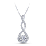 10K White Gold 1.43Ctw Lab-Grown Diamond Twist Round Pendant