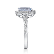10K White Gold 0.27 CTW Diamond 1.29 CTR Natural Aquamarine Ring