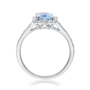 10K White Gold 0.27 CTW Diamond 1.29 CTR Natural Aquamarine Ring