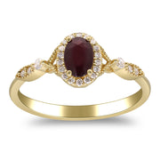 10K Yellow Gold 0.09 Ctw Diamond 1.02 CTR Natural Ruby Ring