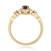 10K Yellow Gold 0.09 Ctw Diamond 1.02 CTR Natural Ruby Ring