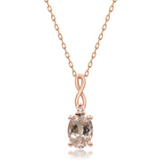 10K Rose Gold 0.64 Ctr Natural Morganite with Diamond Pendant