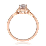 10K Rose Gold 0.02 Ctw Diamond 0.65 Ctr Natural Morganite Ring