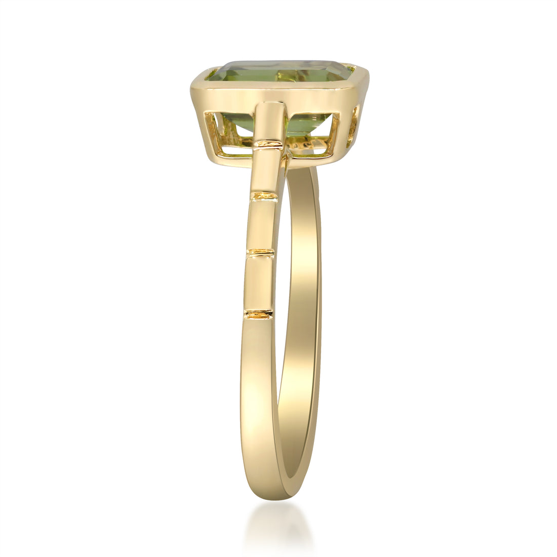 10K Yellow Gold 1.66 Ctr Natural Peridot Ring