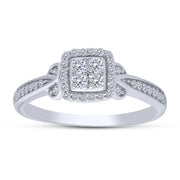 10K White Gold 0.25 Ctw Diamond Promise Ring