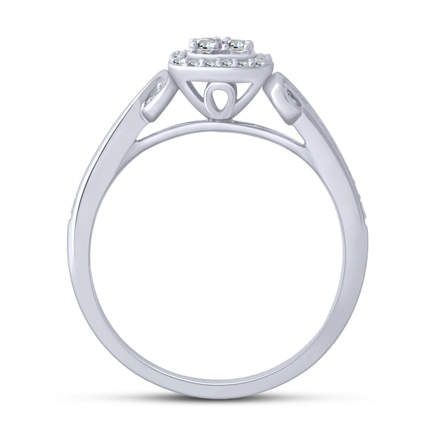 10K White Gold 0.25 Ctw Diamond Promise Ring