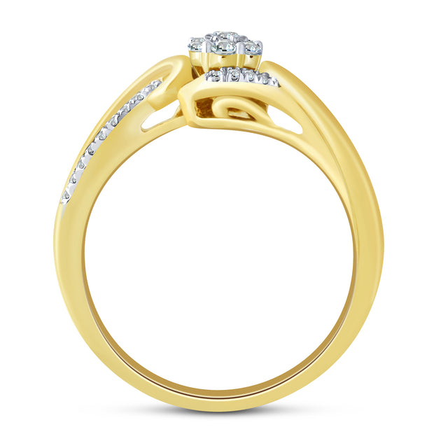10K Yellow Gold 0.25 Ctw Diamond Promise Ring