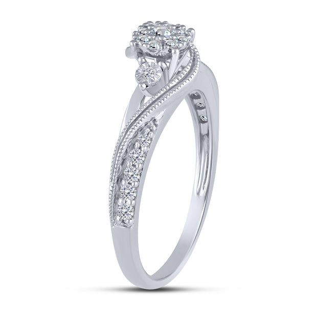10K White Gold 0.25 Ctw Diamond Promise Ring