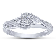 10K White Gold 0.25 Ctw Diamond Promise Ring
