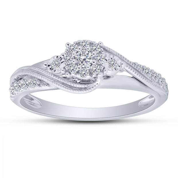 10K White Gold 0.25 Ctw Diamond Promise Ring