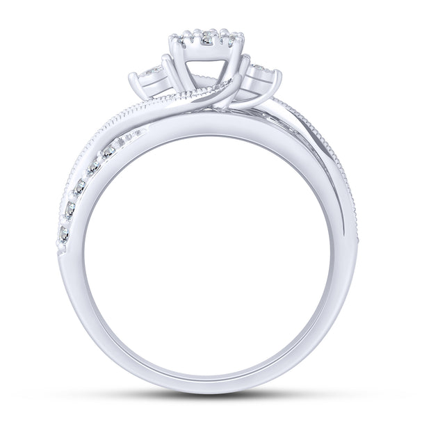 10K White Gold 0.25 Ctw Diamond Promise Ring