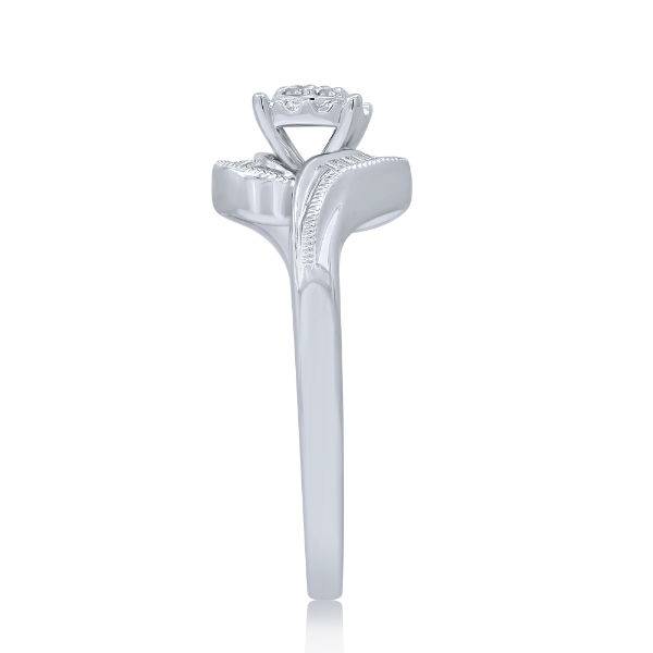 Silver 925 0.16 ctw Diamond Ring