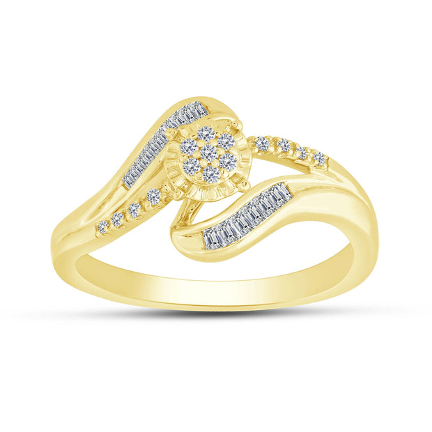 10K Yellow Gold 0.16 Ctw Diamond Promise Ring
