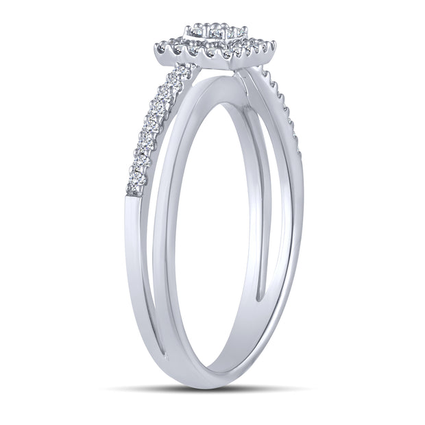10K White Gold 0.20 Ctw Diamond Promise Ring