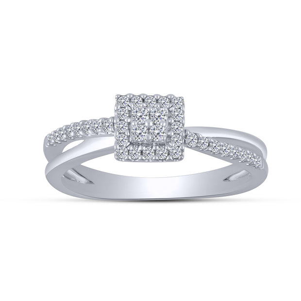 10K White Gold 0.20 Ctw Diamond Promise Ring