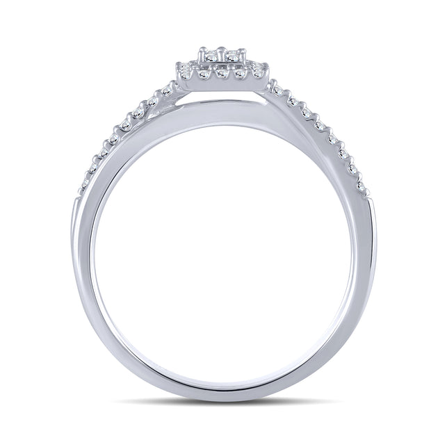 10K White Gold 0.20 Ctw Diamond Promise Ring