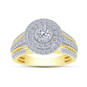 14K YELLOW GOLD 1.15 Ctw Round Bridal Set