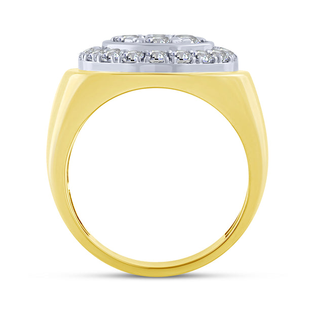 10K Yellow Gold 2.00 Ctw Diamond Men's Ring