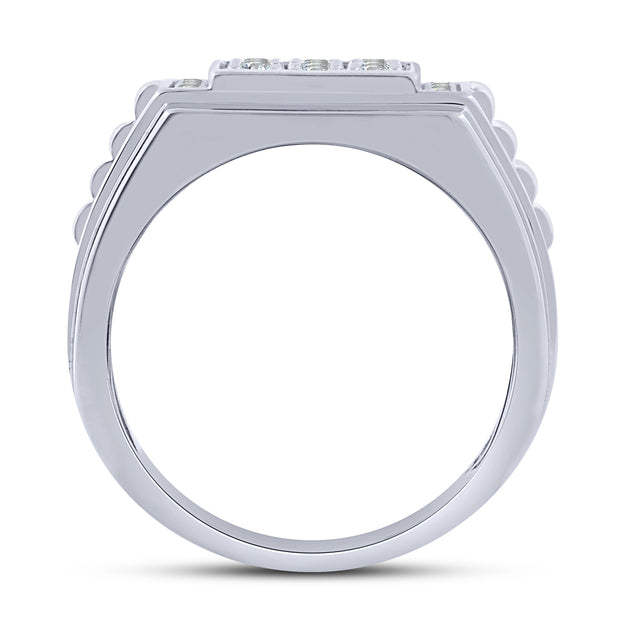 10K White Gold 1.00 Ctw Diamond Men's Ring
