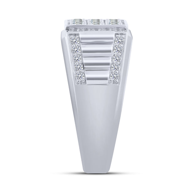 10K White Gold 1.00 Ctw Diamond Men's Ring
