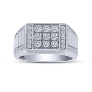 10K White Gold 1.00 Ctw Diamond Men's Ring