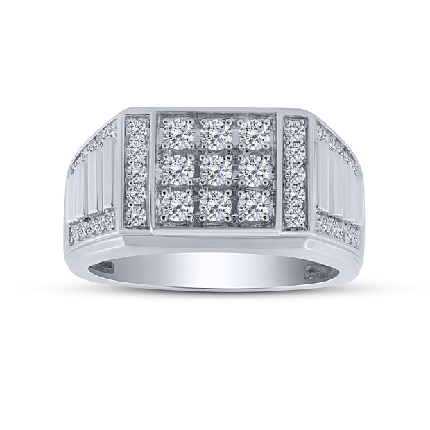 10K White Gold 1.00 Ctw Diamond Men's Ring