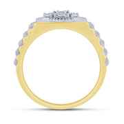 10K Two Tone 0.25 Ctw Diamond Men's Ring