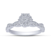 10K White Gold 0.50 Ctw Diamond Promise Ring