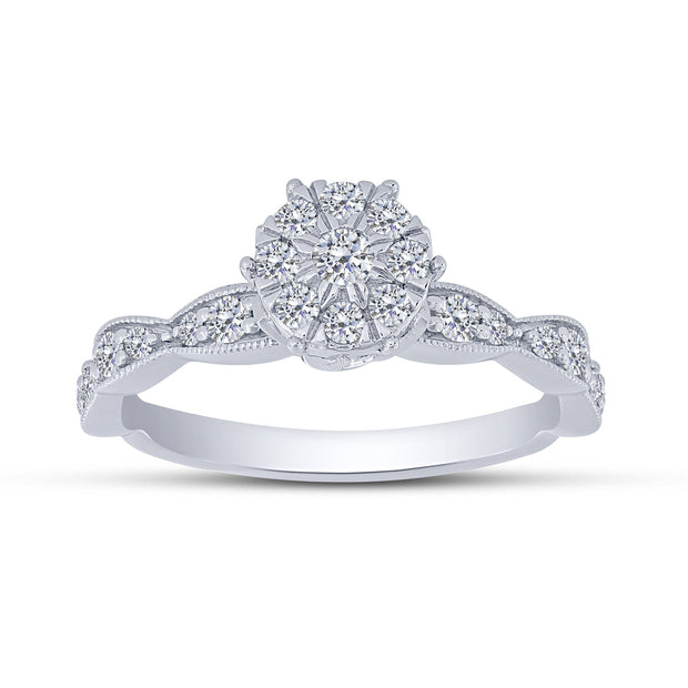 10K White Gold 0.50 Ctw Diamond Promise Ring