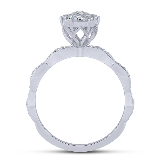 10K White Gold 0.50 Ctw Diamond Promise Ring
