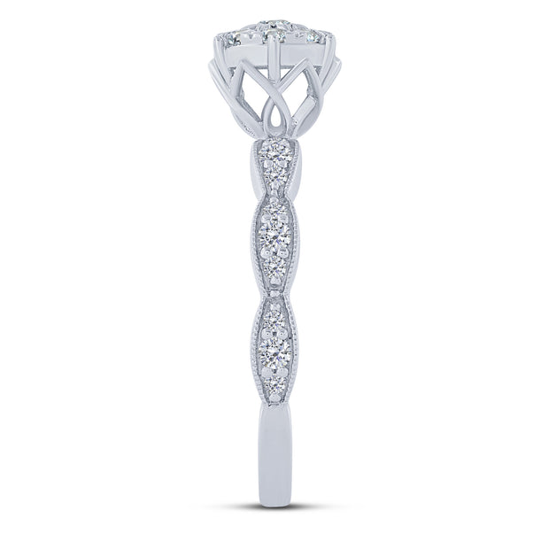 10K White Gold 0.50 Ctw Diamond Promise Ring