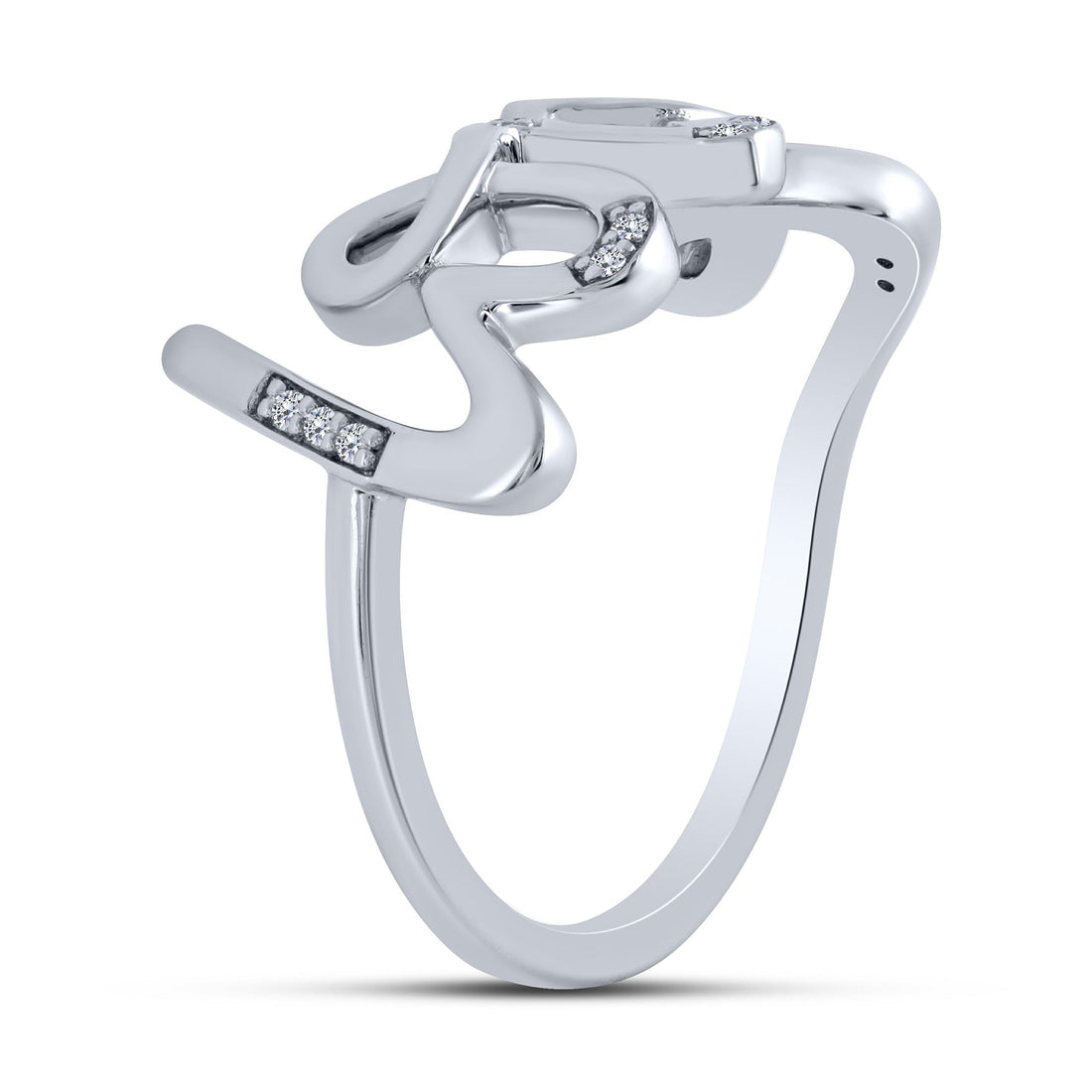 Silver 0.05 ctw Love Ring