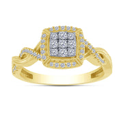 10K Two-Tone 0.33 Ctw Diamond Engagement Ring