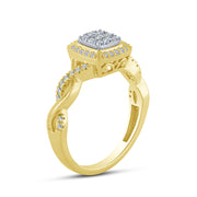 10K Two-Tone 0.33 Ctw Diamond Engagement Ring