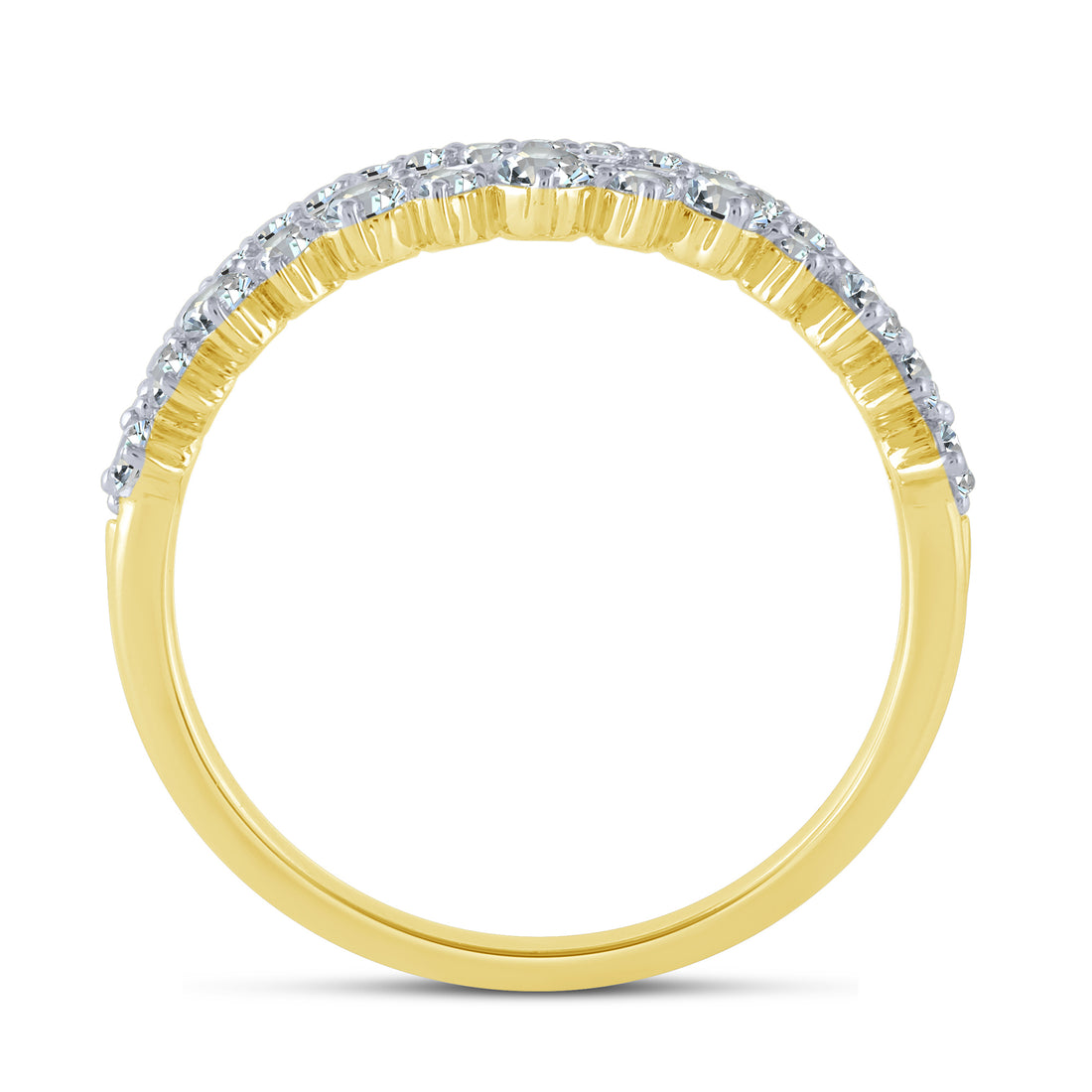 14K Yellow Gold 0.50 ctw Diamond Curvy Band