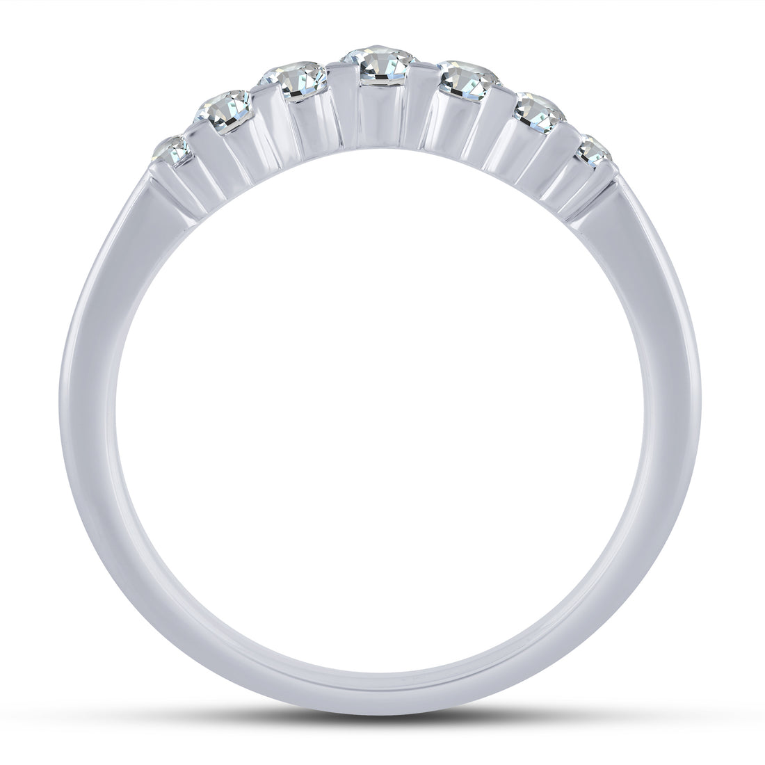 14K White Gold 0.38 ctw Diamond Curvy Band