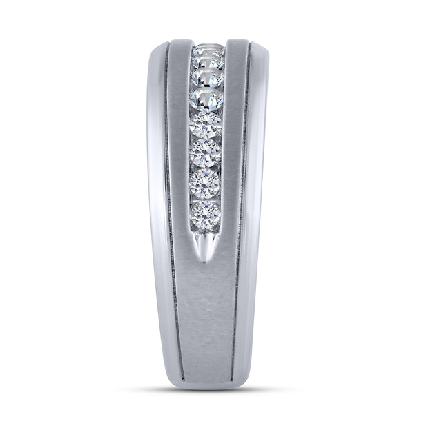 14K White Gold 0.50 CTW Diamond Men's Band