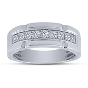 14K White Gold 0.50 CTW Diamond Men's Band