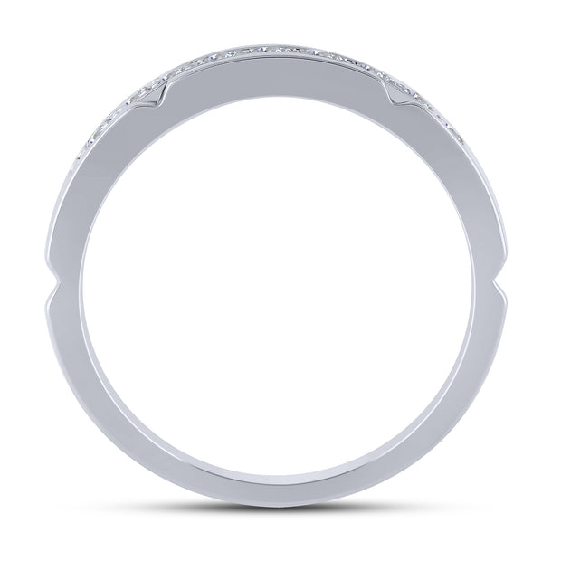 14K White Gold 0.50 CTW Diamond Men's Band