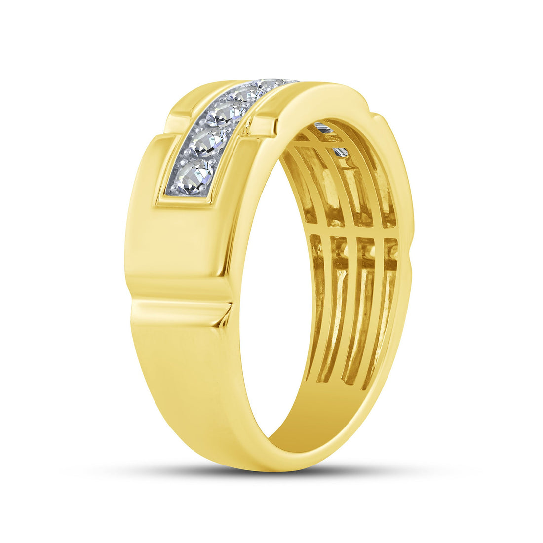14K Yellow Gold 0.50 ctw Diamond Mens Band