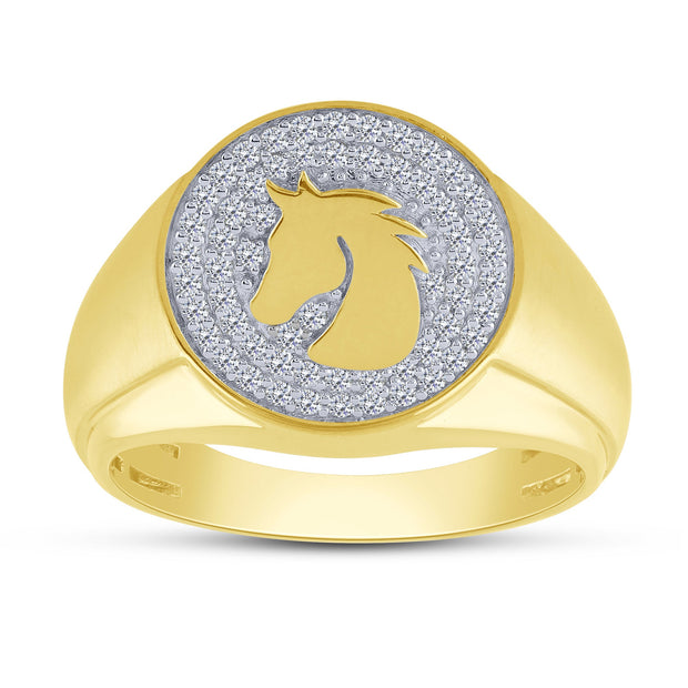 10K Yellow Gold 0.40 Ctw Diamond Men's Ring